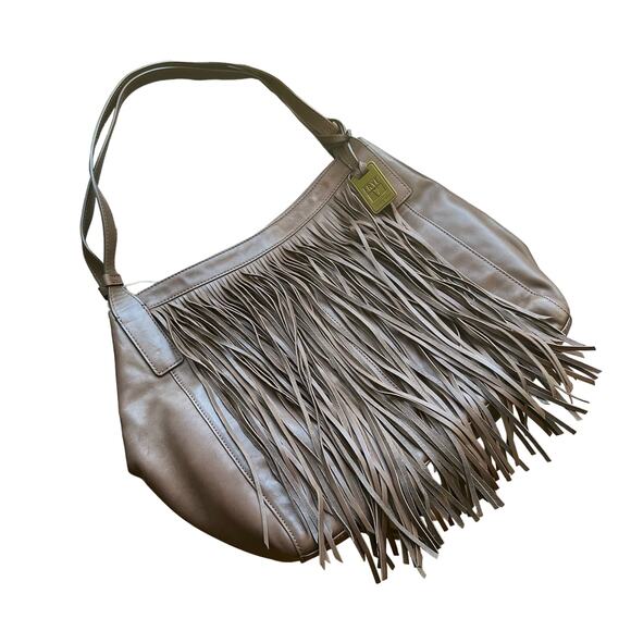 New! Frye Ray Fringe Shoulder Brown